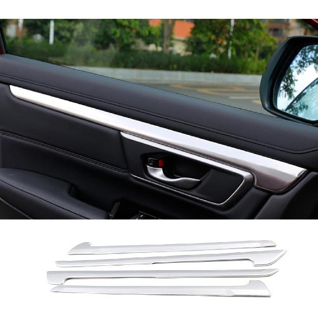 Car Accessories Fit for Honda CR-V CRV 2017-2022 Interior Door Panel Stripe Cover Automobile Door Moulding Decoration Trim (Carbon Fiber) ABS 4 PCS