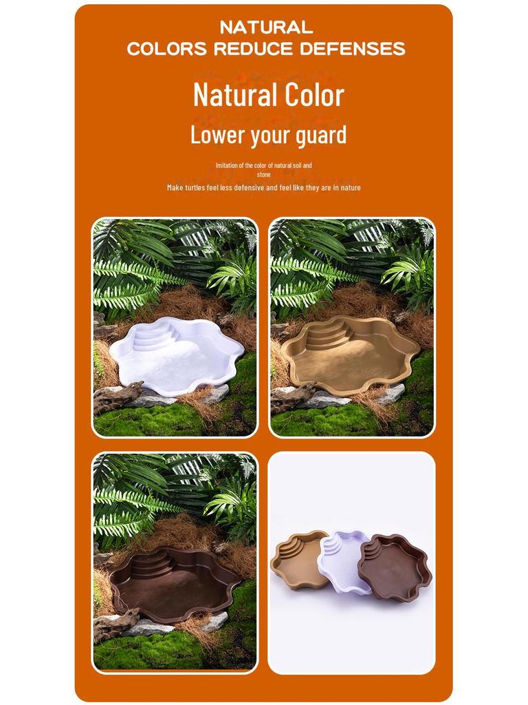 Turtle Climbing & Bathing Habitat with Moisturizing Features and Decorative Landscaping