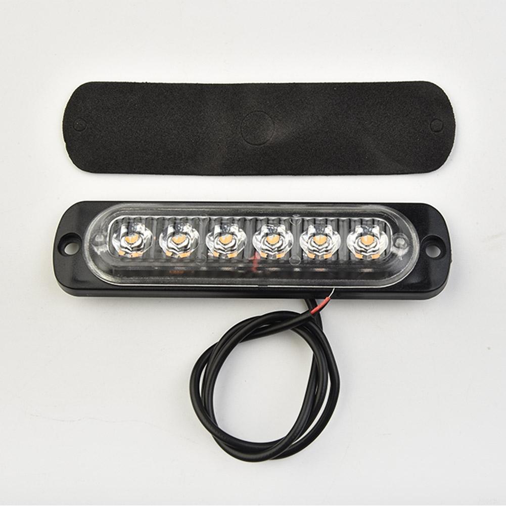 DC 12V 18W Yellow 6LED Car Truck  for Urgent Always Bright Light Lamp