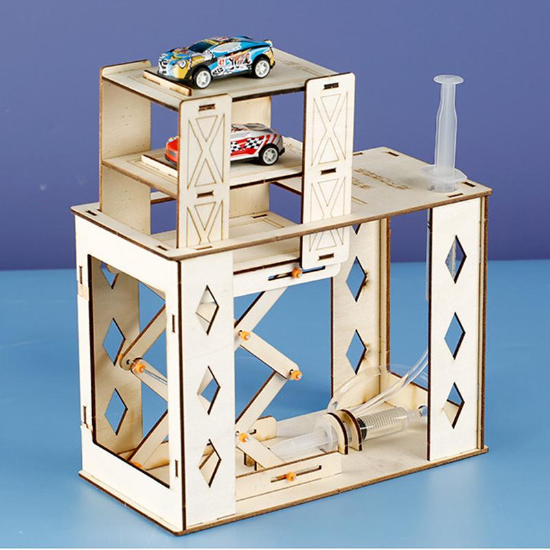 Garagentechnik Gadget Kinder Wissenschaftsspielzeug Physik STEM Hydraulisches Parkplatzmodell Spielzeug für Kinder Basteln Y5573YY-