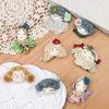 Knitted Flower Fabric Knitted Flower Pastel Colors Cartoon Doll Pin  Gift Giving