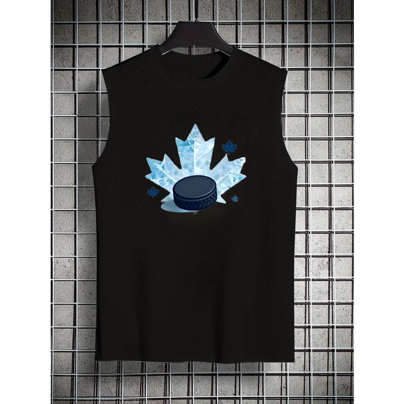 Хоккейный принт Полиэстер Спортивная майка для тренировок Безрукавка XXL чёрный