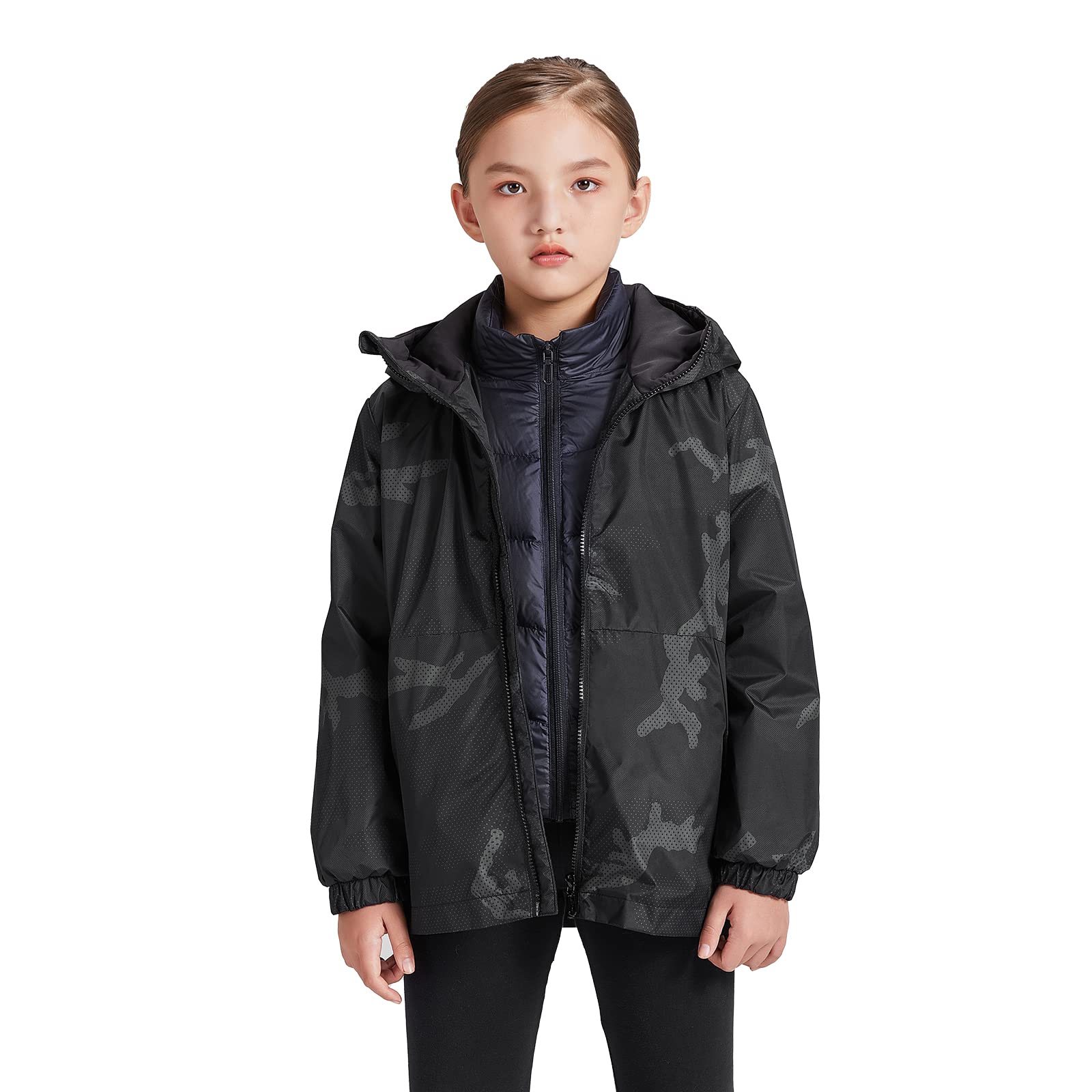 

DAROSS Легкий пуховик из гусиного пуха для длинного пуховика Идеально подходит для осени и зимы Черный Размер Детская куртка, 2-в-1 Детская, Пальто, До колена,