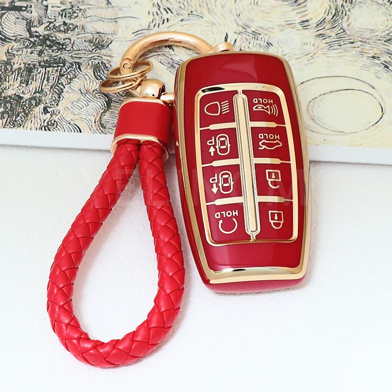 TPU 8 Tasten Autoschlüsselhülle für Hyundai Genesis G80 GV70 GV80 2019 2020 2021 2022 Fernbedienungsschlüsselhalter Autozubehör