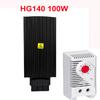 HG140 15W 30W 45W 60W 75W 100W 150W Industrial Cabinet 35mm Din Rail Type Fan Heater  PTC Sermiconductor Thermostat with NC KTO