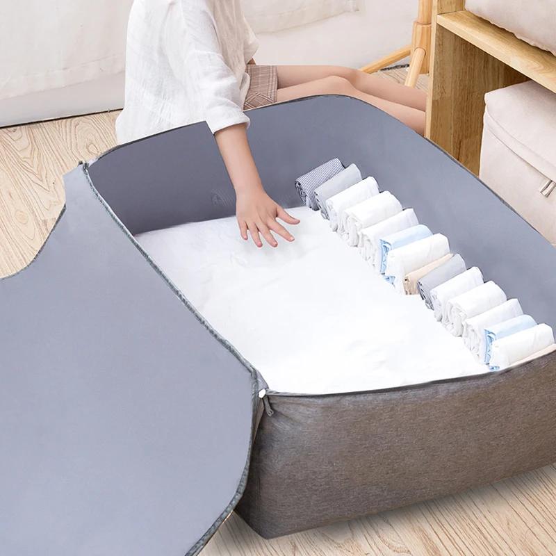 New Large Capacity Bedding Item Packing Bag Move House Clothes Storage Bag Wardrobe Handles Clothes Organizer Dirty Quilt Pouch
