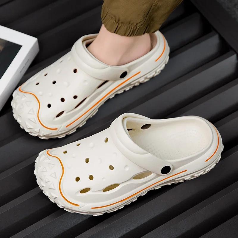 Summer Men's Slippers 2024 Outdoor Gardan Clogs Male Casual Shoes Fashion Luxury Sandals Comfort Home Soft Big Size Slippers 46