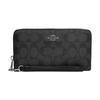 Zip Around 19 Classic Monogram Print Zipper Wallet Coated Canvas And Leather Women Wallet Black C4452-SVTSQ