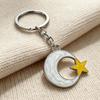 Metal Buckle Keychain Pendant, Zinc Alloy Key Ring with Star Moon Design, Keys Bags Suitcases Charm