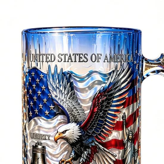 250th Anniversary Whiskey Bottle Thick Glass Decanter with Handle Beer Mug for History Buffs And Veterans