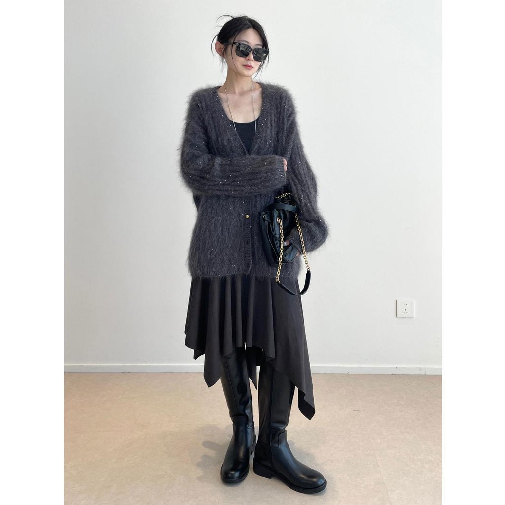 Luxurious South African Mohair & Italian Lurex Sequin Cardigan