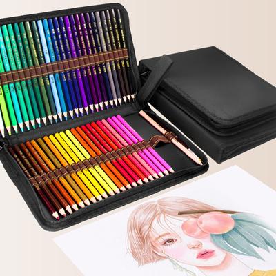 36/48/72 Hole Color Pencil Case Black Storage Tote Bag Student Stationery Simple and Fashionable and Easy To Carry