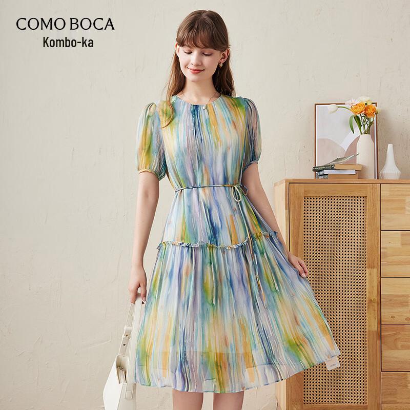 Komong Boka Women s Printed Silk Midi Dress 2XL