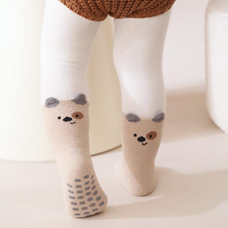 Baby Socks Non-Slip Indoor Floor Skid Proof Seamless Toe Cartoon Pattern Infant Socks for Newborn Warm Winter House Socks Soft Comfortable