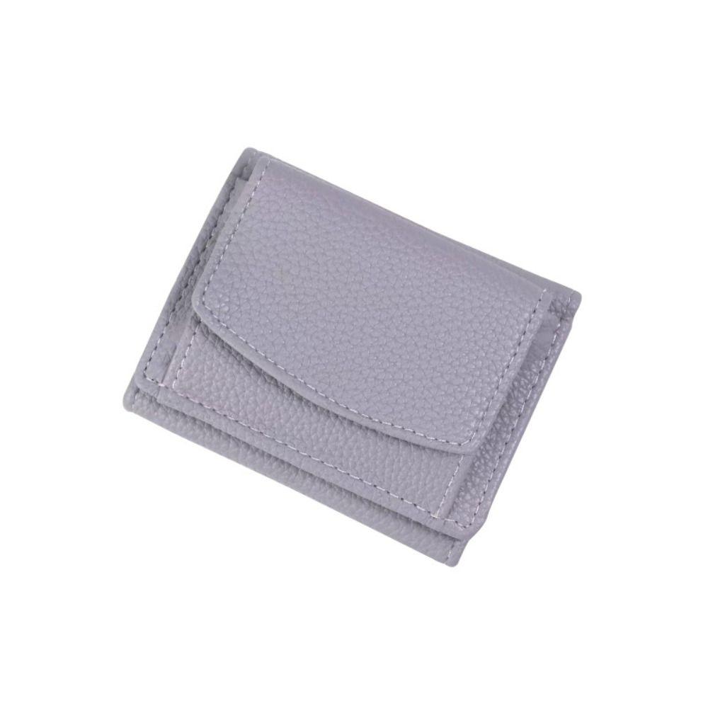 New PU Leather Leather Wallet Coin Purse Short Wallet Folding Mini Wallet with Cash Slot Simple Small Purse for Women