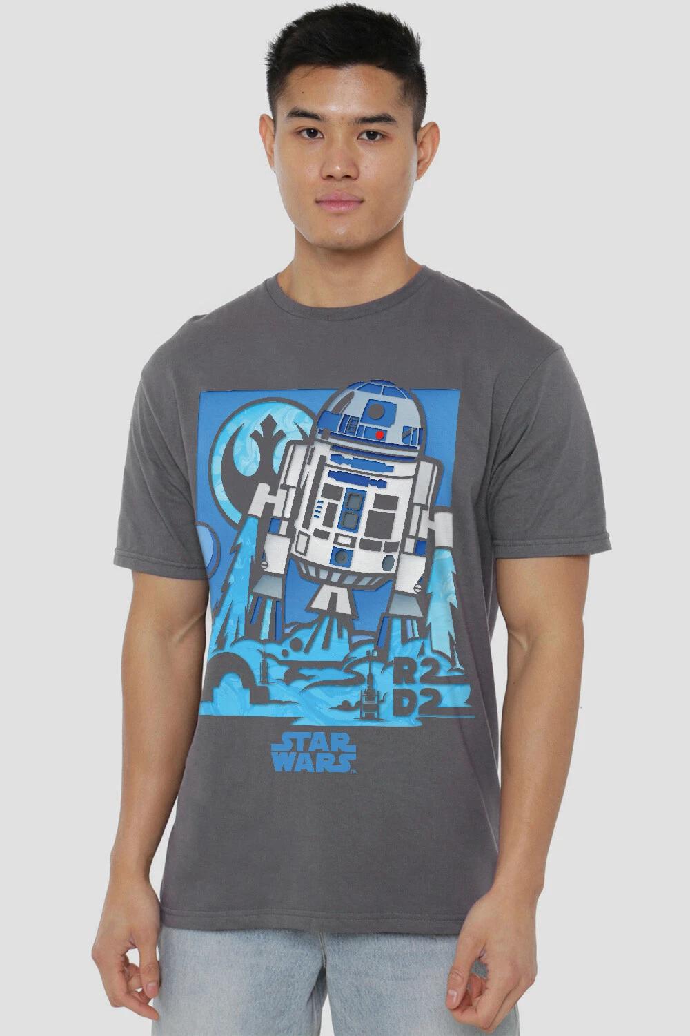 Star Wars Papercut R2D2 - Mens T-Shirt S-2XL S