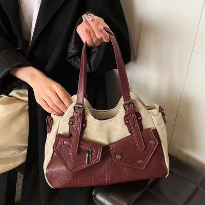 Kleine Taschen Design PU Leder Unterarm Taschen für Frauen 2024 Winter Y2K Neue Trend Mode Schulter Tasche Handtaschen