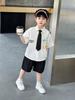 2026 Summer Floral Tie Shirt & Shorts Set for Toddlers - Fashionable Casual Outfit for Boys & Girls