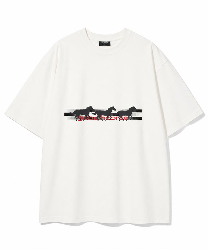 BOUNDARY Goodhorse Oversized Short Sleeve T-Shirt [Ivory]