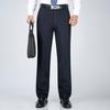 Men's Fleece-Lined Straight-Leg Wool Blend Dress Pants
