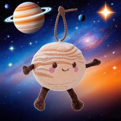 Cute Planet Plush Toys: Moon, Earth, Saturn, Mars Stuffed Dolls for Kids' Birthdays