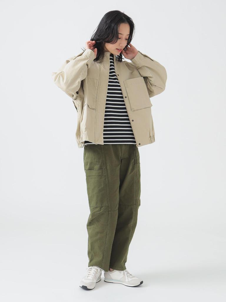 B:MING LIFE STORE by BEAMS Women's 2-Way Military Blouson (Sizes S-M) Light Beige