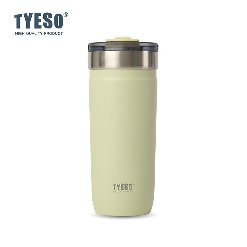 Tyeso 710ml Minimalist Matte Insulated Water Bottle Stainless Steel Portable Tumbler with Straw Leakproof Car Mug for Daily Use