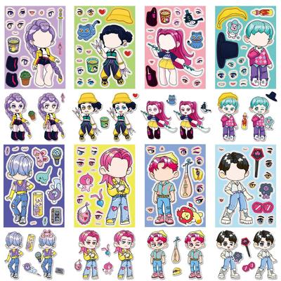 8PCS K-pop Demon Hunter Sticker Set, Cartoon Anime Make a Face DIY Decals for Laptop Notebook Helmet Luggage Stationery