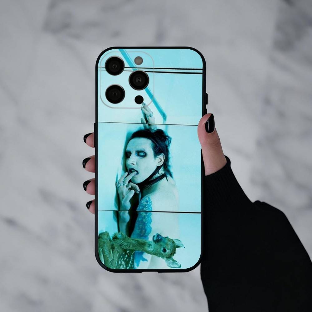 Singer M-Marilyn Manson   Phone Case For iPhone 17pro,16,15,14,13,12,11 Plus,Pro Max,XS,Soft Silicone Black Cover