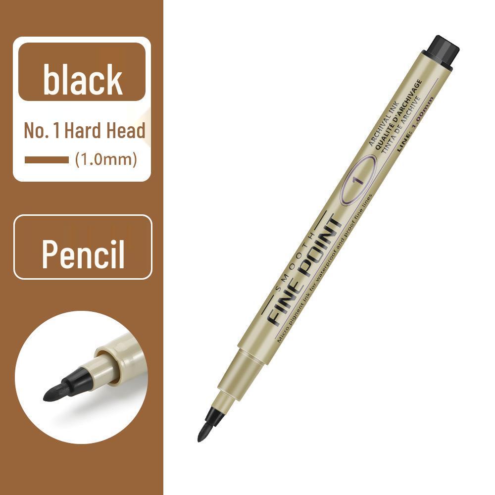 Kusuo Art Black Drawing Pen Set - 12 Quick-Dry, Water & Fade Resistant, Anime Hand-Painted Syringe Liners