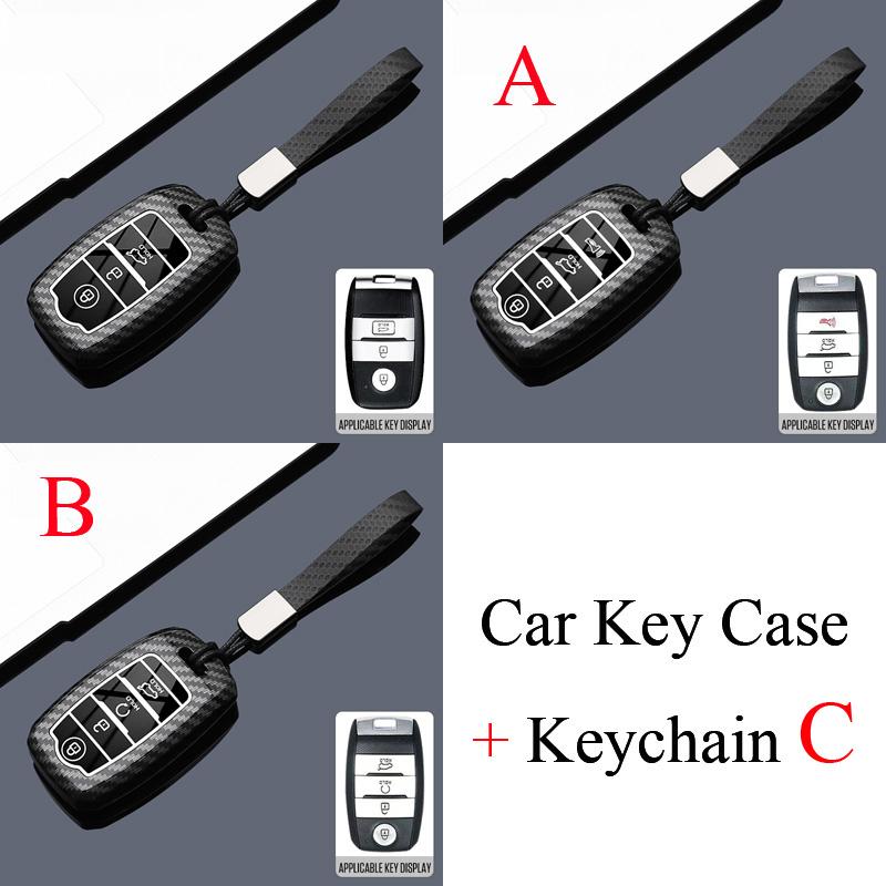 3 4 Buttons Carbon Style ABS Car Key Case Cover Fob for KIA Sportage Cerato Optima K2 K3 K4 K5 RIO Picanto Soul Sorento Sedona