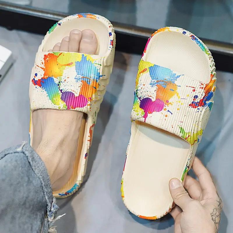 Male Slipper Platform Flat Soft Slides Sabot Rubber Men's Shoe Mascullino Summer Sale Adult 2025 Original Y2k Clappers