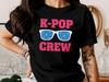 K-Pop Crew Shirt, Aesthetic Kpop Merch, Retro Sunglasses Tee, Y2K Streetwear Shirt, Korean Pop Fan Gift, Trendy Idol Graphic Tee