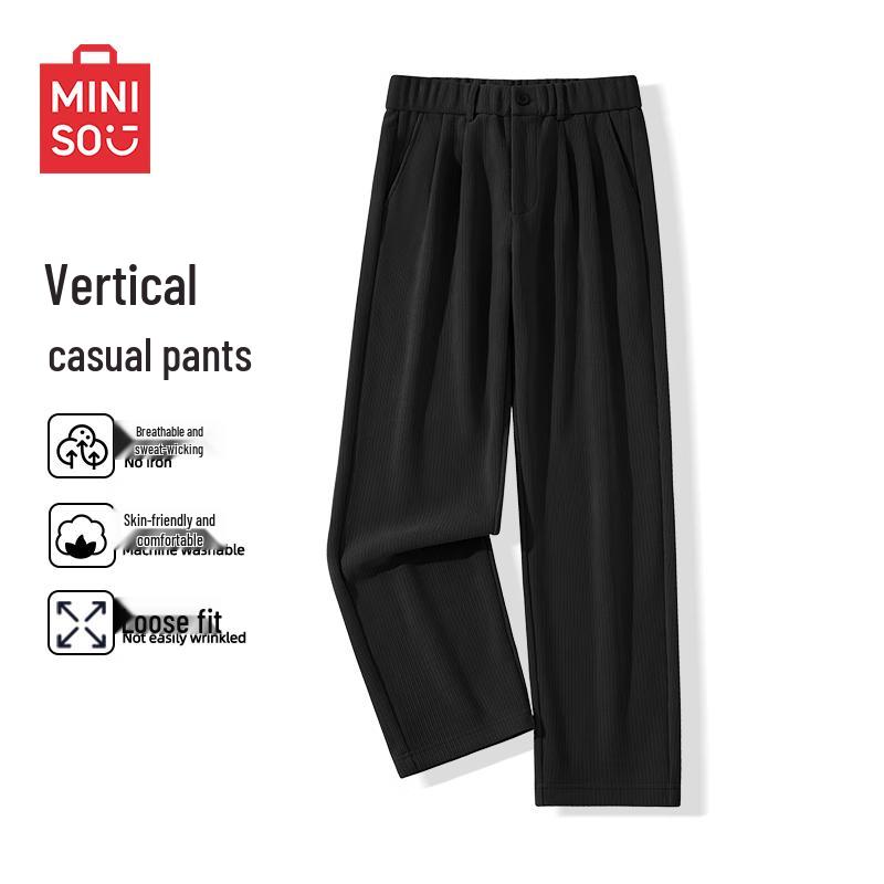 

MINISO Men s Autumn/Winter Knit Straight-Leg Casual Pants XL