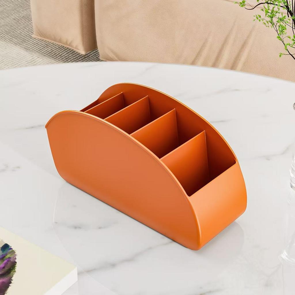 5-slot Tray Remote Control Storage Box - Cosmetic Storage Box, Large-capacity Desktop Makeup Brush Holder