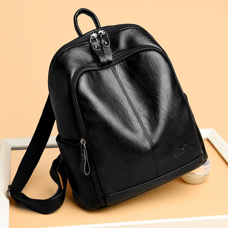 Fashionable PU Leather Backpack with Adjustable Shoulder Straps Simple Design Suitable for Daily Use Travel Shopping and Other Scenarios