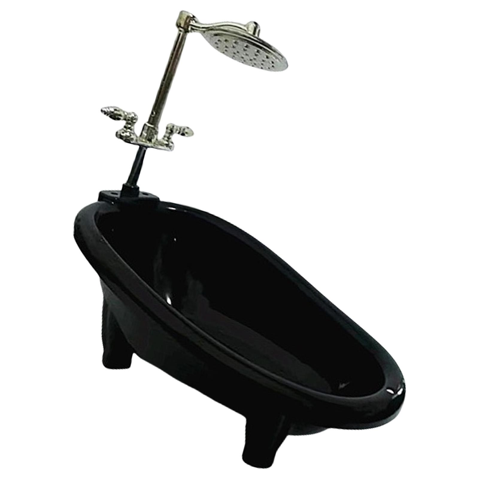 

Миниатюрная ванна для кукольного домика Sharplace в масштабе 1/12 для творческой игры и декорирования ванной комнаты чёрный