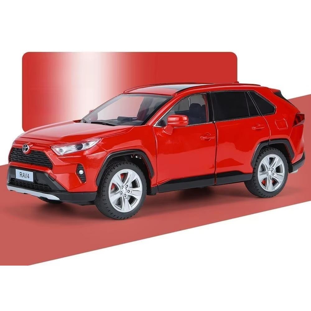 1/24 TOYOTA RAV4 SUV Sport Diecast Alloy Miniature Toy Car Model Remote Control Sound Light Pull Back Collection Gift for Boy