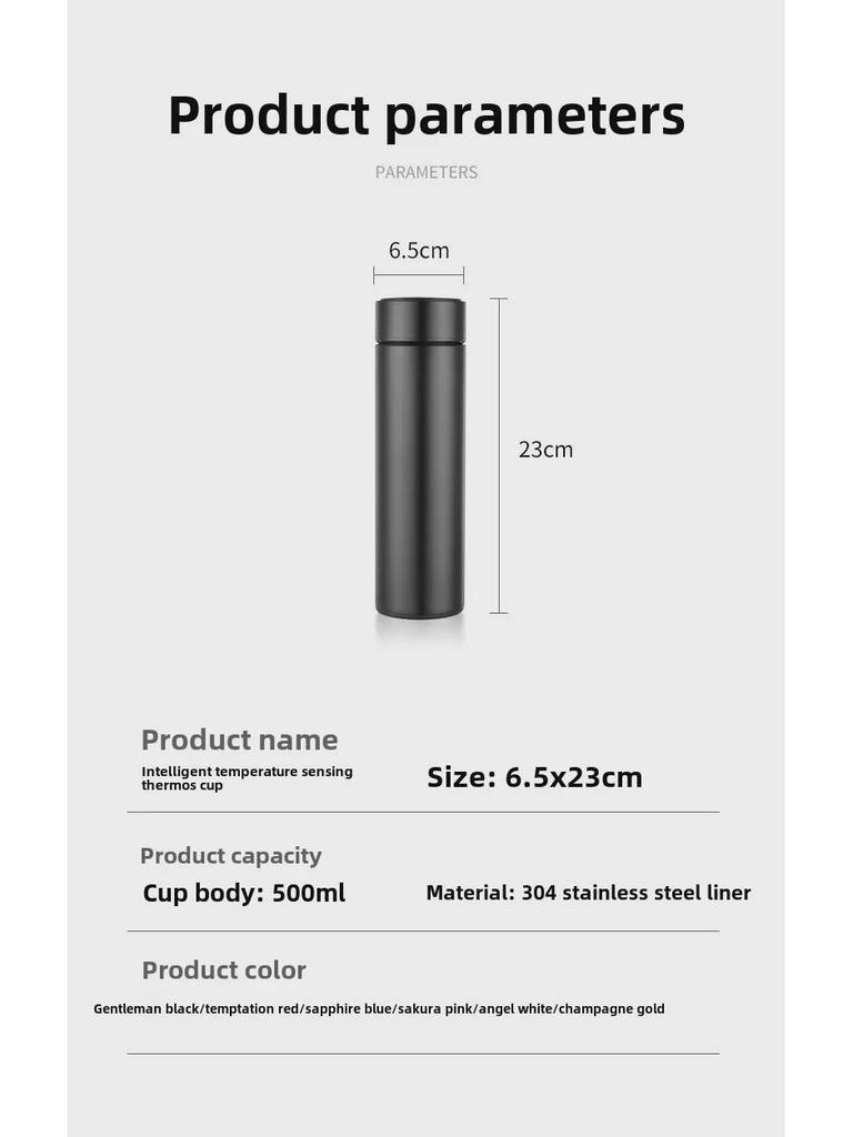 Engraved Stainless Steel Smart Thermos Cup - Perfect for Business Gifts and Event Openings.