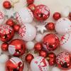 Christmas Ornament Set 40 pcs Red and White Plastic