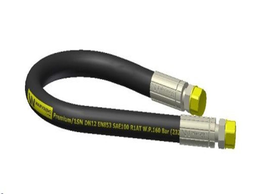 Hydraulic hose 160 bar thread M22x1.5 straight GZ -1000mm DN12-1SN (BB-13-1000; P21P21) 16MPa Waryński