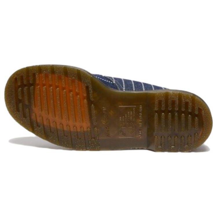 Dr. Martens Leather Round Toe Lace-Up Low-Top Casual Shoes Unisex Casual Shoes Blue 27509793