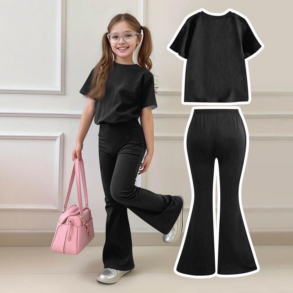 Baby Neugeborene Mädchen Jungen Lockeres T-Shirt + Hose Druck Outfits Set