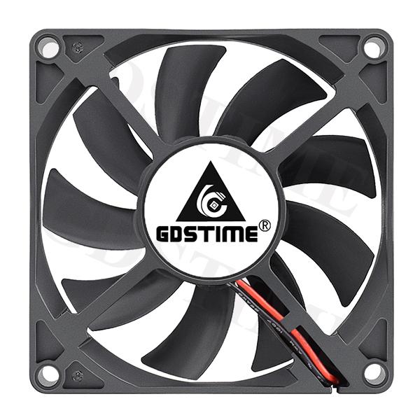 Gdstime 1 Piece DC 12V 24V 80mm x 15mm Dual Ball Bearing PC Case DC Cooling Fan 80x80x15mm 8cm 8015 Mute Radiator Cooler 2 Pin