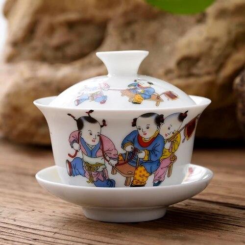 WHYOU Mini 80ml Tea Tureen Cup of Tea Business Gift Chinese Style High Quality Tableware Tea Set Kung Fu Accessories