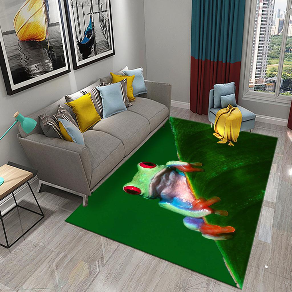 Frosch Teppich Bunt Niedlich Tier Muster Teppich für Badezimmer Rutschfeste Bereichsmatte Wohnzimmer Kinder Schlafzimmer Bodenmatte Eingangsdekor