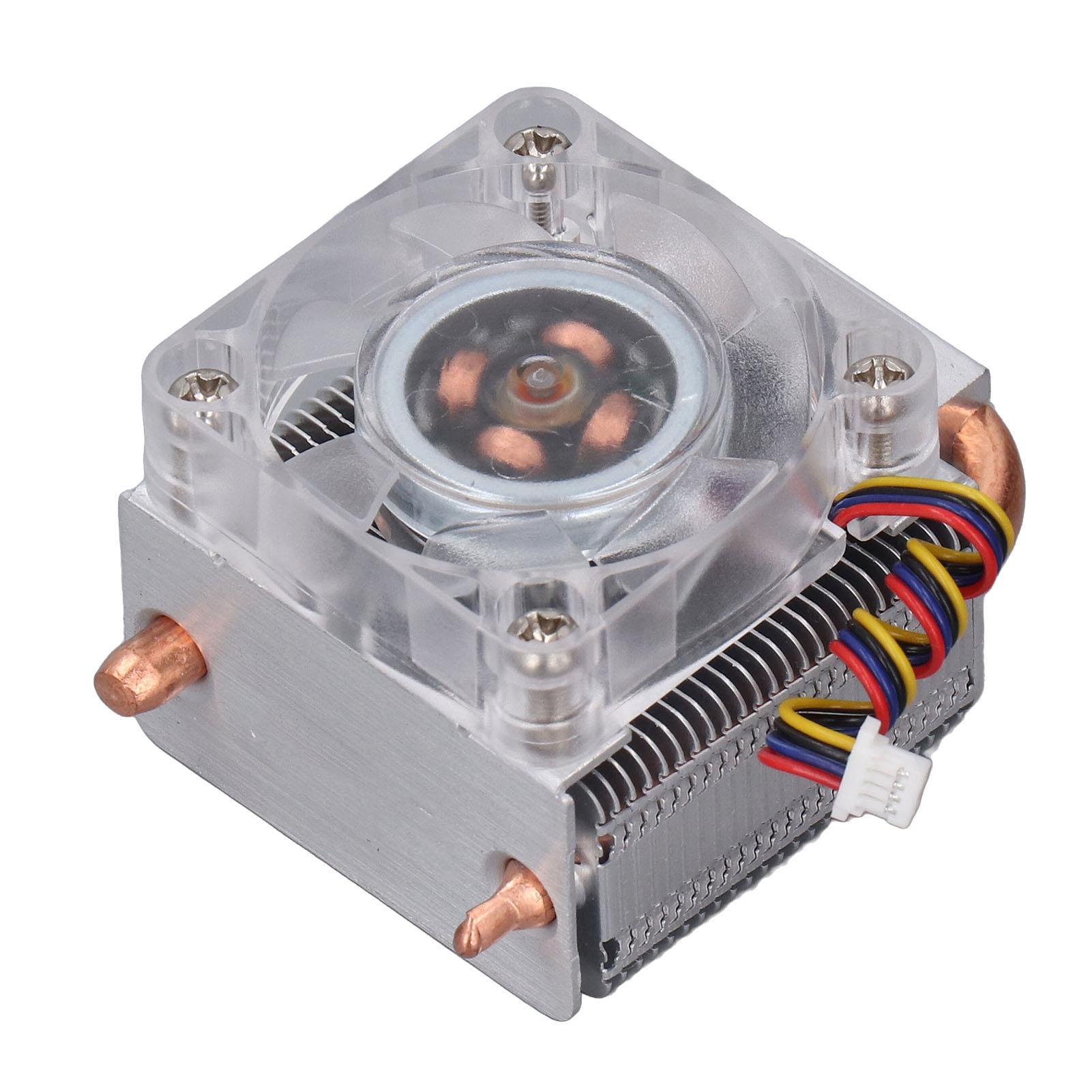 

Вентилятор охлаждения процессора с алюминиевым сплавом, основание 4-контактный, малошумный RGB светодиодный процессорный кулер для Pi 5 DC 5V