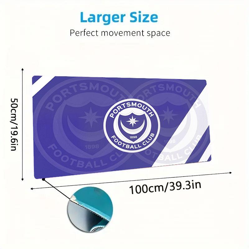 Portsmouth Mouse Pad, Large Gaming Desk Mat, Non-slip XXL Mousepad for Laptop & Tablet, Mini PC Playmat with Stitched Edges