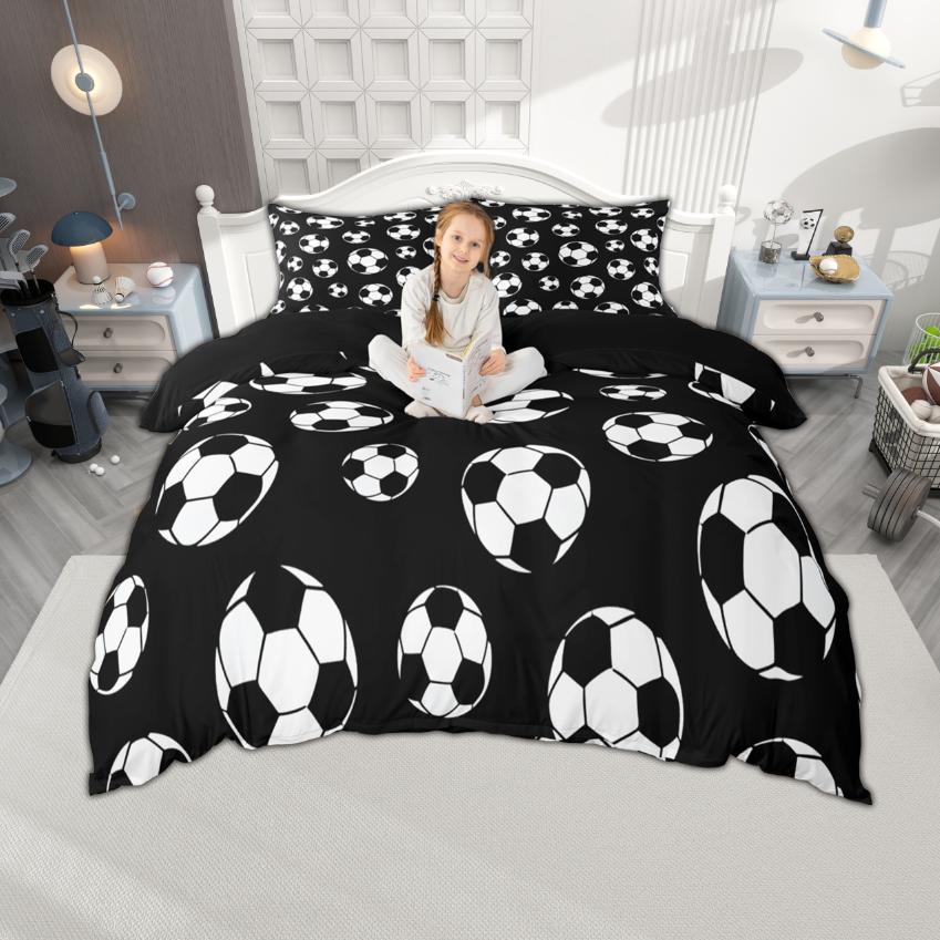 

Homewish Sports Duvet Cover Set For Kids Teens Basketball Baseball Bedding Set Rugby Hockey Quilt Cover Set EU Single(135*200cm)3pcs