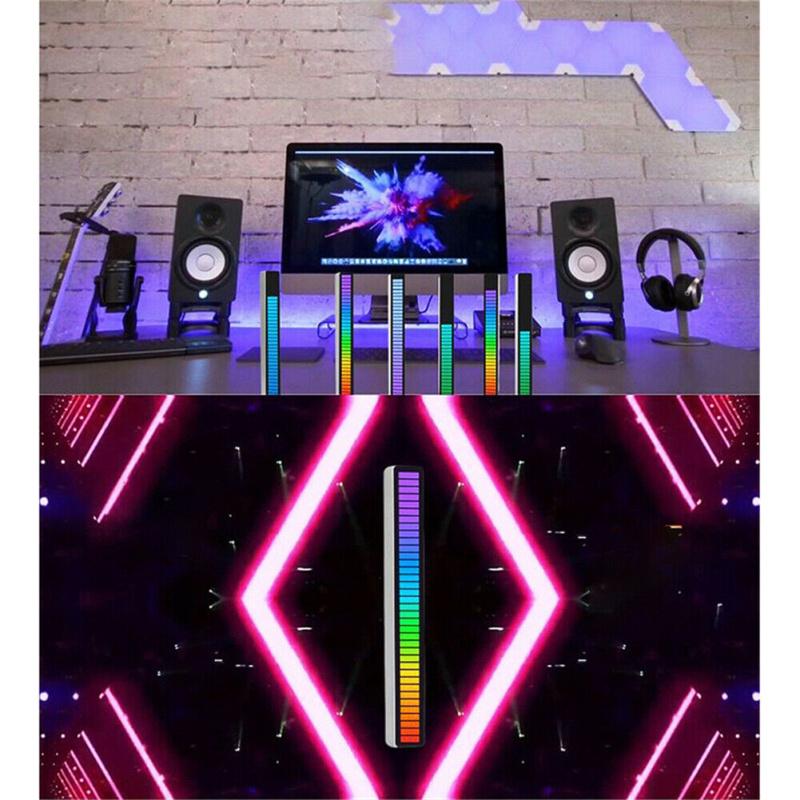 Metal Led Symphony Rhythm  Light Rgb Sound Control Atmosphere Strip Lamp Stress Relief Desktop Party